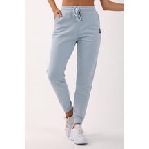 Maraton Sportswear Comfort Kadın Lastik Paça Basic Sisli Mavi Pantolon 21909-sisli Mavi Açık Mavi