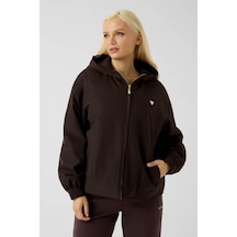 Guess Kapüşonlu Kahverengi Kadın Ceket V6yl11w2871