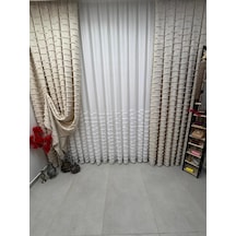 Nivemeshome Duru 3-0008 Ekru 1/3 Pileli Fon Perde 50x250