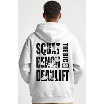 Sevbano Squat Bench Deadlift Fitness Gym Bodybuilding Sporcu Sırt Baskılı beyaz