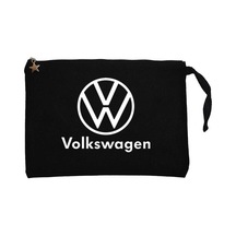 Volkswagen New Logo Text Siyah Clutch Astarlı Cüzdan / El Çantası