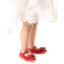 Kiko Kids Cırtlı Kum Sim Fiyonklu Kız Çocuk Babet Ayakkabı Ege 202 Rugan Kırmızı