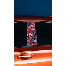 Araç Kapı Direk Kaplama Folyosu Super Mario Desenli Sağ Sol Takim 2 Adet - 22x50 Cm