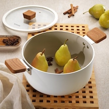 Ceramoni Seramik Derin Tencere 24 Cm-krem 12v