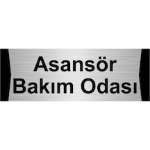 Asansör Bakım Odası 7x20cm Gümüş Renk Metal Yönlendirme Levhası