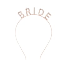 Mey İthalat Rose Gold Renk Bekarlığa Veda Kristal Taş Bride Tacı İthal 16x10 Cm Altın - Gül