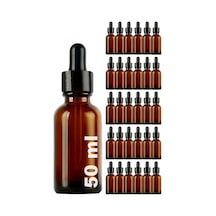 Afracam Amber 50 Ml Metal Siyah Sızdırmaz Kapaklı Dropper Damlalık Cam Şişe 30 Adet