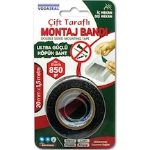 ÇİFT TARAFLI KÖPÜK MONTAJ BANDI 20 MM X 1,5 MT GRİ
