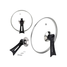Kyrotech Dikey Tencere Kapağı Kolu Isıya Dayanıklı, Ergonomik Tasarım, Tencere Kapakları İçin Tutacak, Siya Diğer