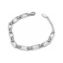 Balenbi Jewelry Kadın Burgu Detaylı Oval Halkalı Kararmaz Çelik Zincir Bileklik Gümüş Renk 1122