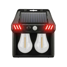 Panther Pt-2972 2li Sensörlü Solar Led Duvar Lambası Sarı - Kırmızı Yabani Hayvan Kovucu Bahçe Lambası