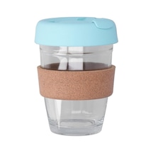 Mantar Halkalı Cam Kahve Bardağı 350ml Renkli