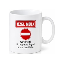 İsme Özel Özel Mülk Yazılı Komik Kupa Bardak Esprili Hediye Beyaz / Çok Renkli