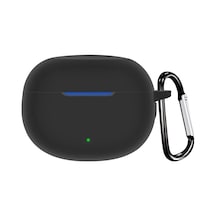 Realme Buds T100 İçin Kılıf Askılı Mat Silikon Siyah Buds T100 İle Uyumlu Kılıf - Siyah