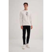 Cazador 5062 Erkek 3 İplik Sweatshirt Ekru