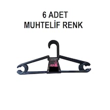 Plastik Elbise Askısı 6'lı Muhtelif Renk Karışık Renkler