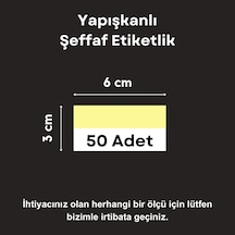 50 Ad Pvc Etiketlik Yapışkanlı 6x3 Cm Raf Etiket Cebi Yapışkanlı