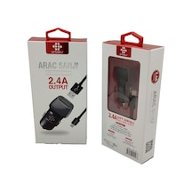 Type-c 2.4a Çift Girişli Araç Şarjı Arbaks Arb-029 Stn