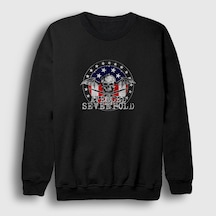 Presmono Unisex Flag Avenged Sevenfold Sweatshirt Siyah