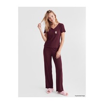 Lcw Young Mürdüm V Yaka Nakışlı Kadın Pijama Takım