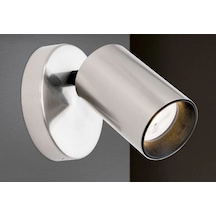 Demet Habek Mylights Panasonic Gün İsigi Ampullü Paslanmaz İnov Gövde Led Aplik Led Spot Hareketli Başlık Tekli Gri - Gümüş