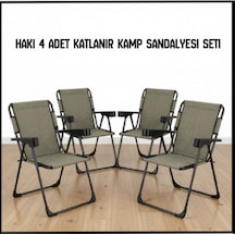 Uyguna-yakala Haki 4 Adet Katlanır Kamp Sandalyesi Seti-tab.357 Çok Renkli
