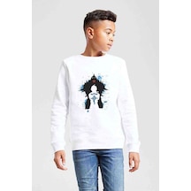 Tshirthane Anime Death Note Baskılı Unisex Çocuk Beyaz Sweatshirt (534775346) Beyaz