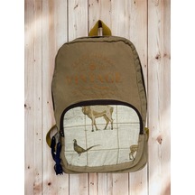 Kaliteli Mini Vintage Salaş Disayn Günlük Sırt Gezi Çantası 19 Cm X 34 Cm Bej Kaliteli Mini Vintage Salaş Disayn Günlük Sırt Gezi Çantası 19 Cm X 34 Cm Bej