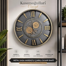 Tr Kasımoğulları Concept Metal Kasalı Hareketli Çarklı Duvar Saati 60 Cm Diğer