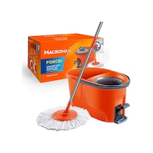 Macromax Force Pedallı Otomatik Temizlik Seti, Döner Mekanizmalı 360 Başlıklı Mikrofiber Paspas
