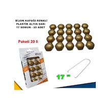 Renkli Bijon Kapağı Plastik Gold Renk Altıgen 17 Mm Bijon Uyumlu 20 Adet