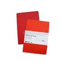 Hahnemühle Ikili Eskiz Defter Seti 40 Sayfa A5 Kırmızı-Turuncu