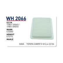 WUNDER WH2066 HAVA FİLTRESİ - Toyota Uyumlu CAMRY V-VI 2,4-3,0 V6