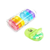 Sones Hafta 14 Izgaralar Gökkuşağı Taşınabilir Plastik Bölmeli İlaç Kutusu Gösterildiği Gibi