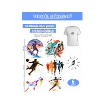 Ütü İle Yapışan Kıyafet Etiketi Spor Temalı -1 6lı Set Karışık Ütü İle Yapışan Kıyafet Etiketi Spor Temalı -1 6lı Set Karışık
