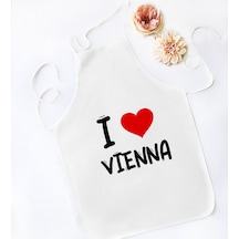 BK Gift I Love Vienna Tasarımlı Beyaz Mutfak Önlüğü - Model 1