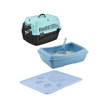 Açık Kedi Tuvaleti + Paspas + Taşıma Çantası 3'lü Set