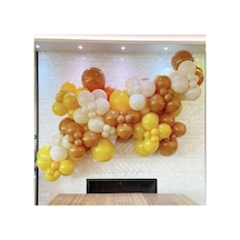 Pastel Karamel Zerdeçal Ve Beyaz Balon Zinciri 100 Adet Mix