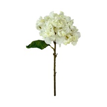 Yapay Çiçek Ortanca Beyaz Yanık Ortanca Tek Dal 35 15cm Pastel Renkli Desenli Kumaş Çiçek Beyaz