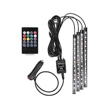Ayak Altı Led Kumandalı Sese Duyarlı Araç İçi Aydınlatma 12 Ledli