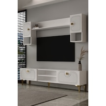 180dhdtür3ba Hera Lazer Desenli Tv Ünitesi Beyaz-altın