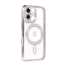 Apple iPhone Uyumlu 16 Kılıf Joke Simli Magneticsafe Kılıf - Pembe Bzsxx00 1