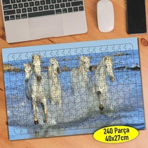 Sahilde Koşan Atlar 240 Parça Puzzle Yapboz Tablo-98745178