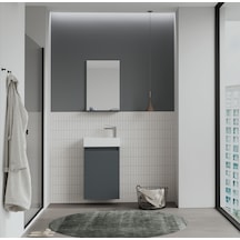 Orka Conza 45 Cm Antrasit Banyo Dolabı Takımı Antrasit