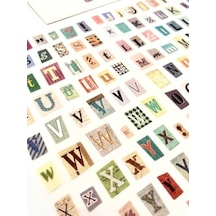 Vintage Harfler Rakamlar Ve Semboller Temalı 6 Yaprak 289 Adet Sticker Set/etiket/çıkartma Genel