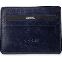 Deery Erkek Hakiki Vintage Deri Lacivert Yatay Kartlık - 00530mlcvz01 Lacivert