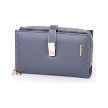 Nas Bag Kadın Orta Boy Kartlık Kağıt Para Ve Bozuk Para Tasarımına Sahip Gri Dona 16x9 Cm