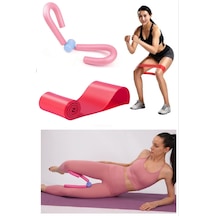 Kırmızı 60 Cm Direnç Lastiği Ve Pembe Pelvik Sıkacağı Egzersiz Seti Pembe - Kırmızı