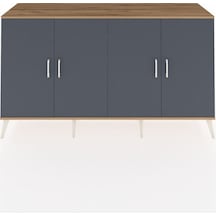 Kronos Konsol 6 Raflı 4 Kapaklı 176x59x99 Çam-antrasit/çam Antrasıt/atlas Çam - Atlas Çam