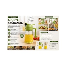2 Si 1 Arada Spreyli Yağdanlık 300 Ml Cam Yağ Dökücü Ve Püskürtücü Ergonomik Saplı Yağ Spreyi Yeşil - 901850346 Yeşil